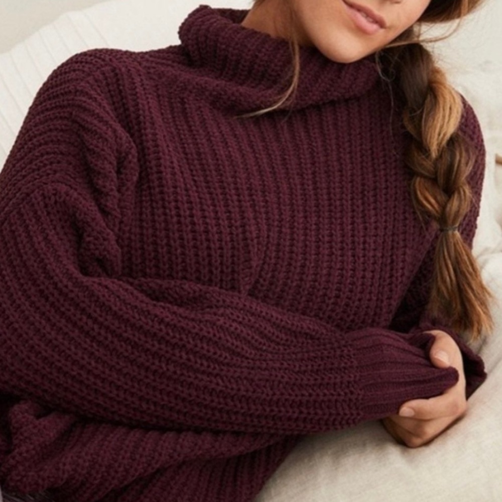 Aerie Oversized Mock Neck Sweater